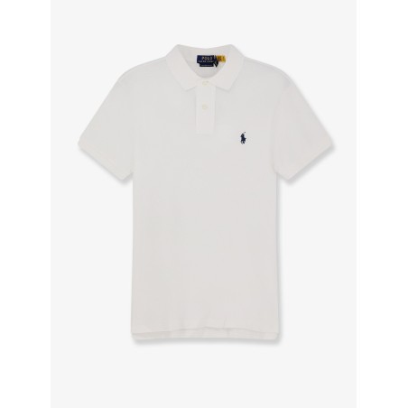 Cotton polo shirt with frontal embroidered logo