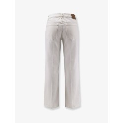 White denim trousers with flared bottom