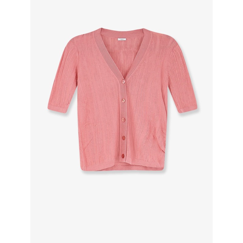 Silk and cotton cardigan with crinkled effect