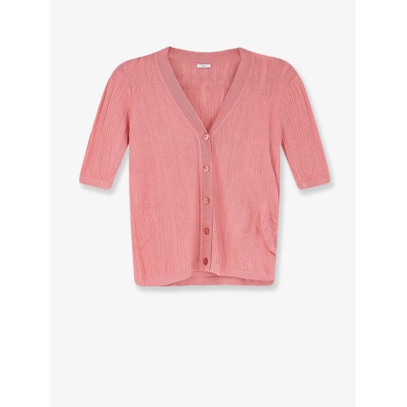 Silk and cotton cardigan with crinkled effect