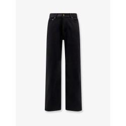 Straight fit black denim trousers