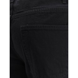 Straight fit black denim trousers