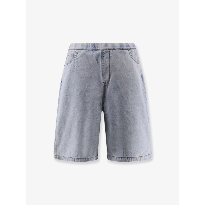 Light-washed denim bermuda shorts