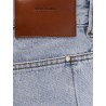 Gem cotton jeans with back leather logo patch