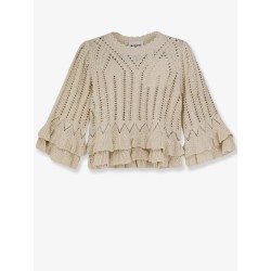 Frilly cotton sweater with ruffles detail