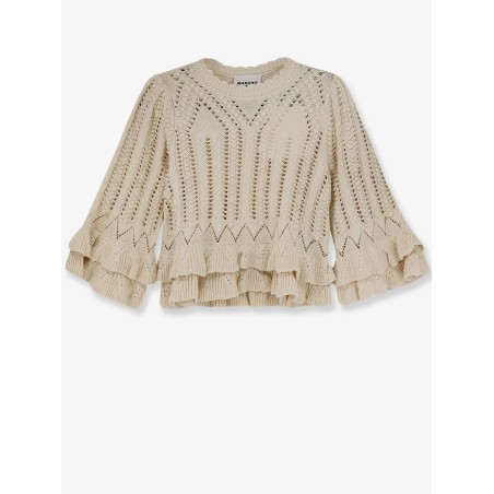 Frilly cotton sweater with ruffles detail