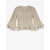 Frilly cotton sweater with ruffles detail