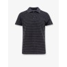 Cotton polo shirt with striped profiles