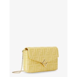 Wallet On Chain FF Diamonds leather shoulder bag with FF embossed logo