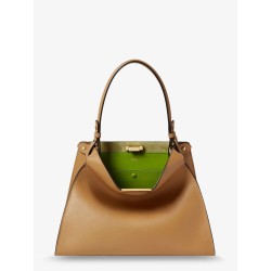 Fend Way Medium leather shoulder bag with contrasting lining