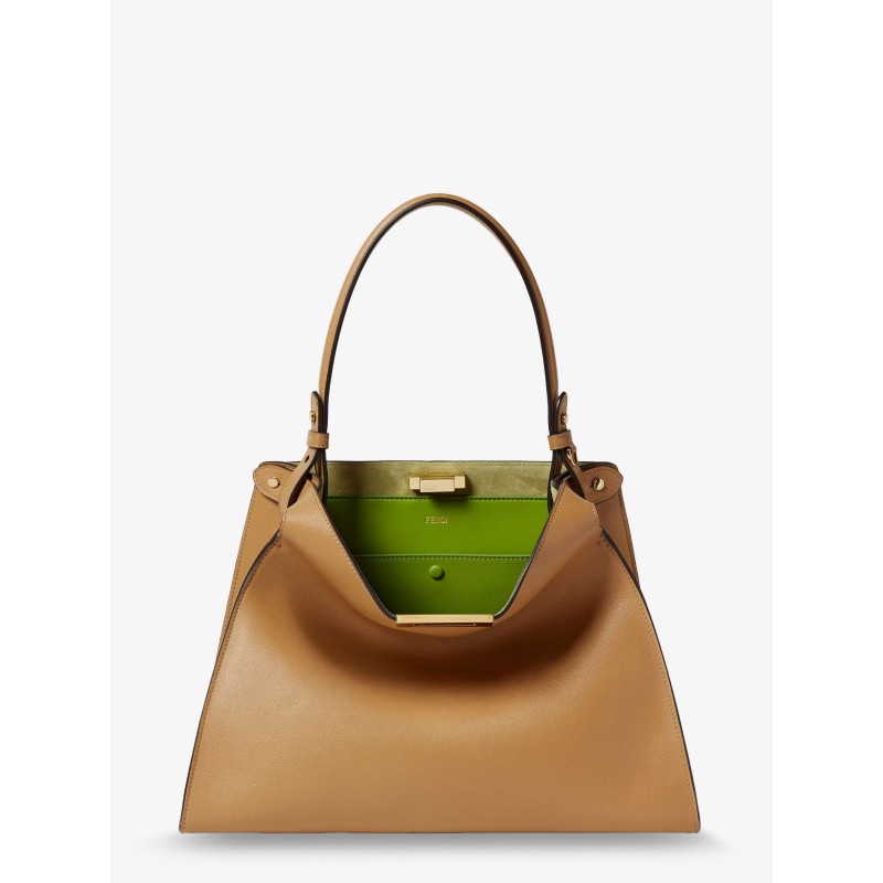 Fend Way Medium leather shoulder bag with contrasting lining