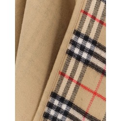 Wool cape with check motif