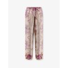 Silk trousers with mulitcolor print all-over