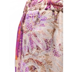 Silk trousers with mulitcolor print all-over