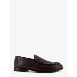 Leather loafers with metal FF logo