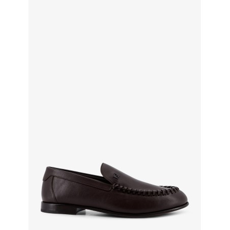 Leather loafers with metal FF logo