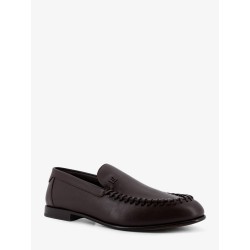 Leather loafers with metal FF logo