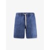 Denim Bermuda shorts with embroidered logo on the front