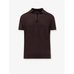 Cotton and silk blend polo shirt