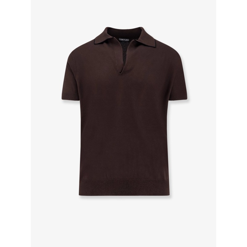 Cotton and silk blend polo shirt