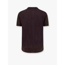 Cotton and silk blend polo shirt