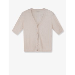 Silk and cotton cardigan with crinkled effect