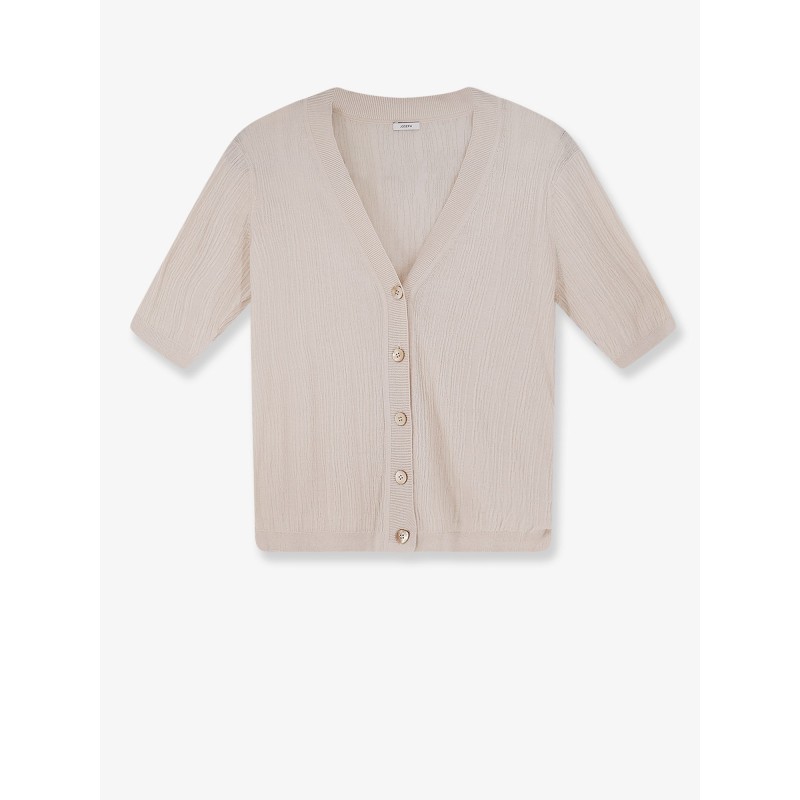 Silk and cotton cardigan with crinkled effect