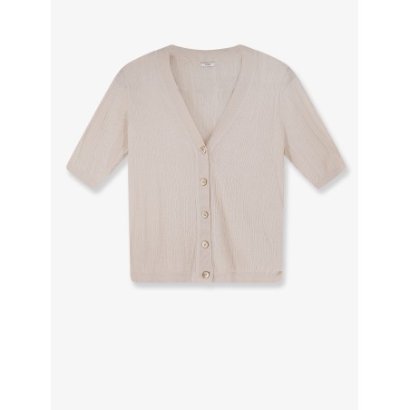 Silk and cotton cardigan with crinkled effect