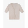 Silk and cotton cardigan with crinkled effect