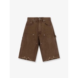 Cargo cotton bermuda shorts with distressed effect
