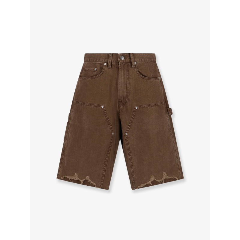 Cargo cotton bermuda shorts with distressed effect