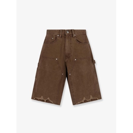 Cargo cotton bermuda shorts with distressed effect