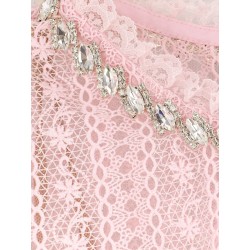 Lace long dress with belt