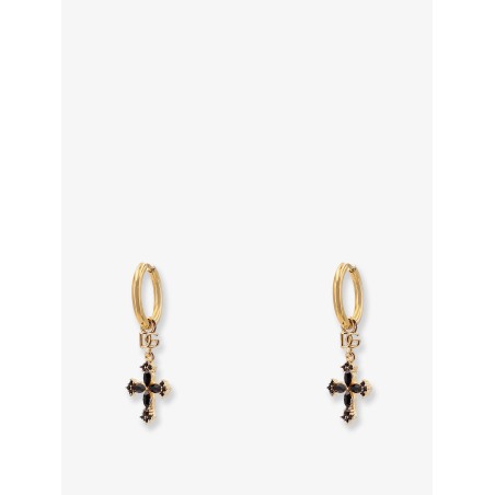 Brass earrings with rhinestones