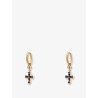 Brass earrings with rhinestones