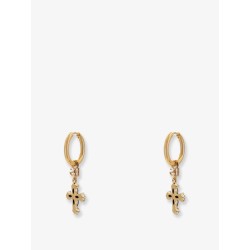 Brass earrings with rhinestones