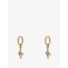 Brass earrings with rhinestones