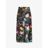 Silk midi skirt with Gucci Flora print