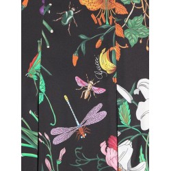 Silk midi skirt with Gucci Flora print