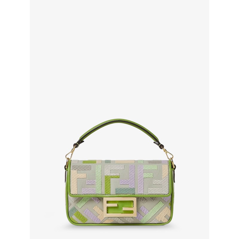 Baguette Mini multicolored FF fabric crossbody bag
