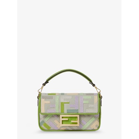 Baguette Mini multicolored FF fabric crossbody bag