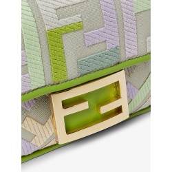 Baguette Mini multicolored FF fabric crossbody bag