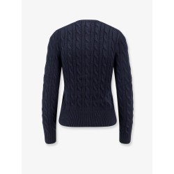 Cotton cardigan with contrasting logo