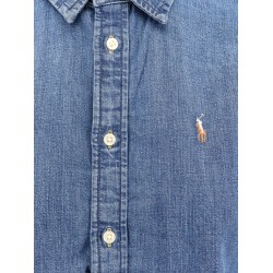 Denim shirt with embroidered logo