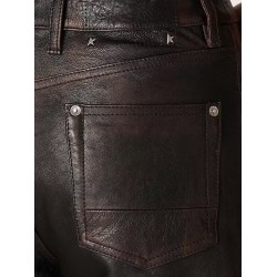 Peg leather trousers