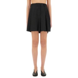ASYMMETRICAL WOOL SHORTS