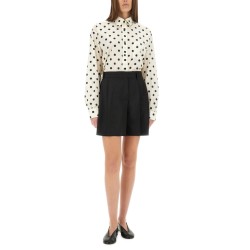 ASYMMETRICAL WOOL SHORTS