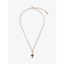 Metal necklace with rhinestone detail