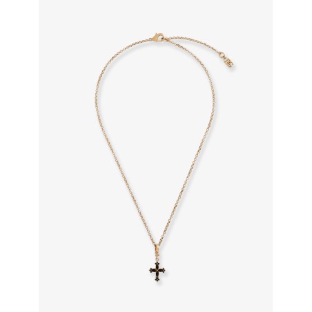 Metal necklace with rhinestone detail