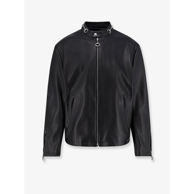 Leather Jacket with Horsebit